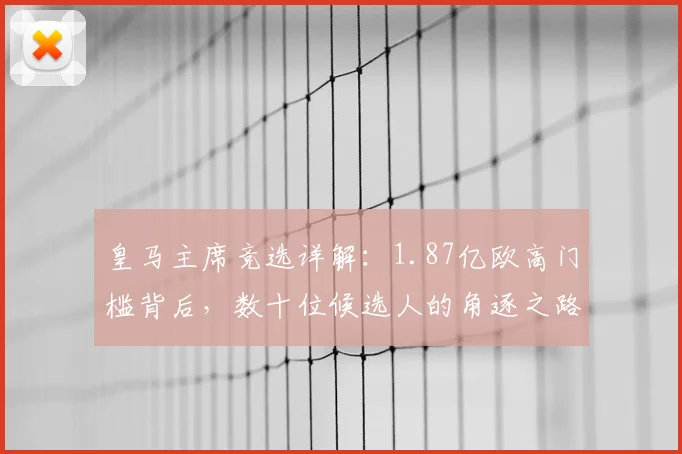 皇马主席竞选详解：1.87亿欧高门槛背后，数十位候选人的角逐之路